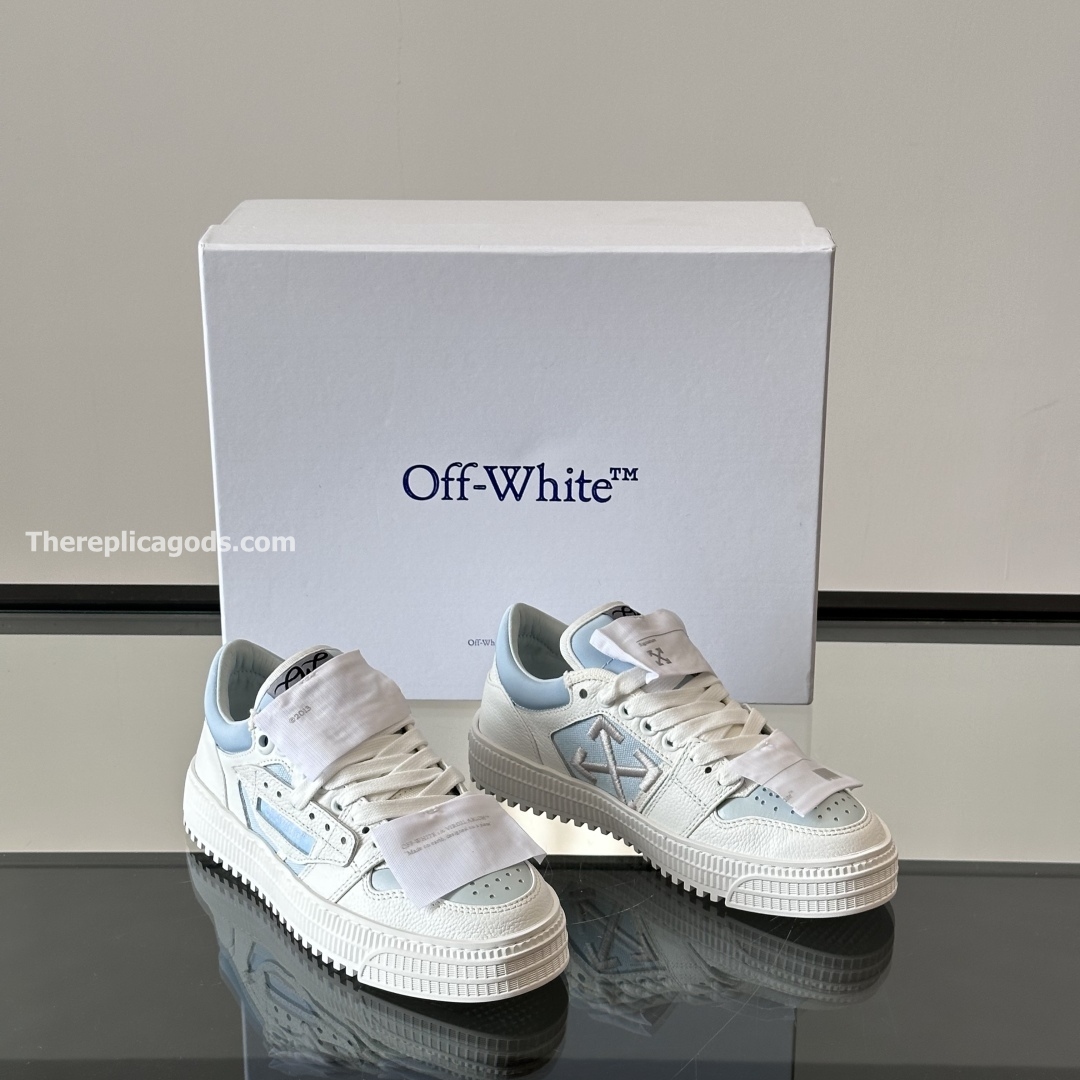 3.0 OFF-COURT SNEAKERS IN WHITE AND LIGHT BLUE - OW52