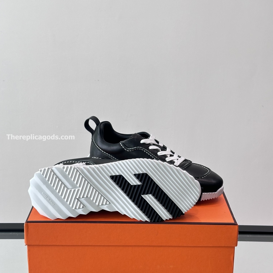 NEXT SNEAKERS BLACK CAFLSKIN LEATHER - H385