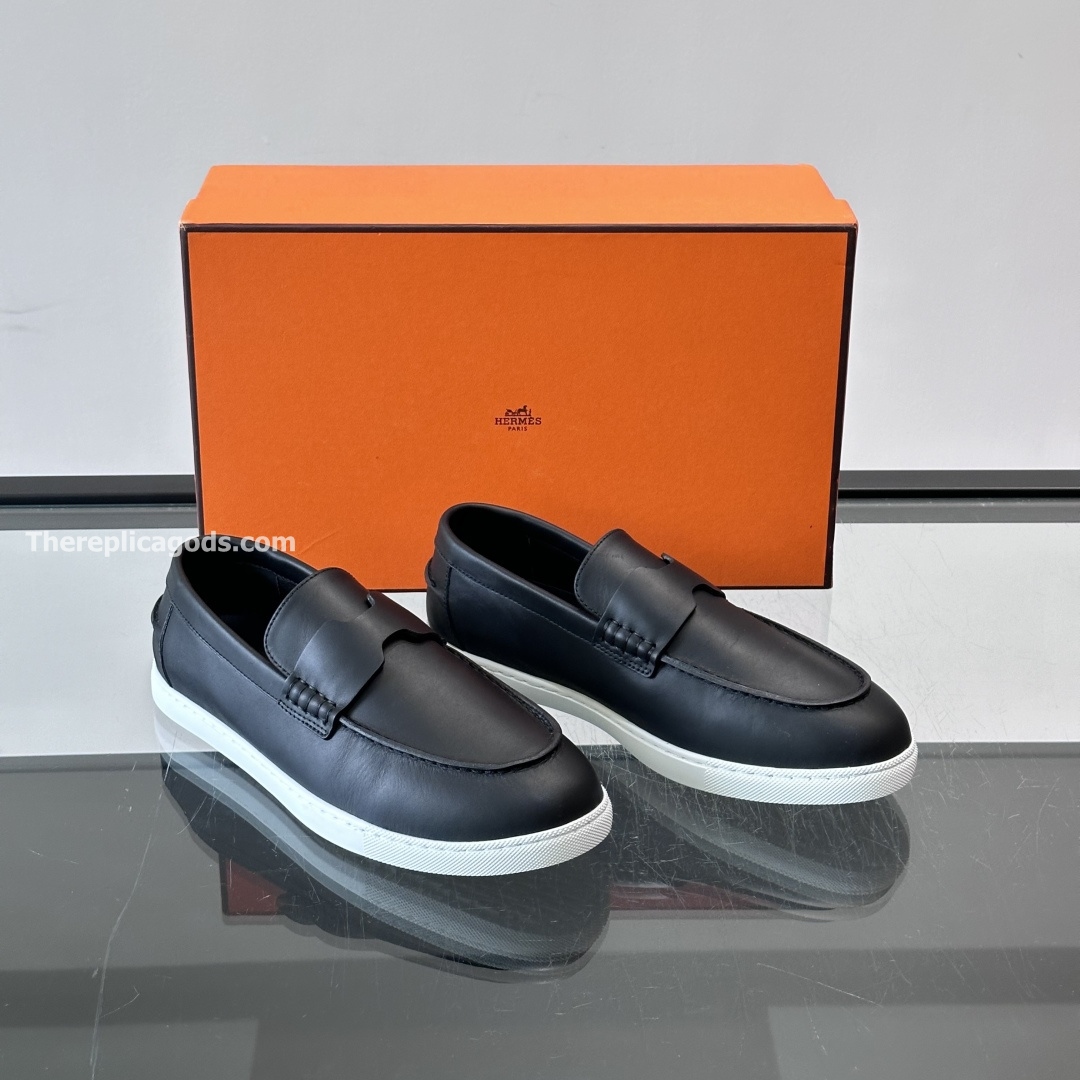 JOB LOAFERS BLACK LAMBSKIN LEATHER - H383