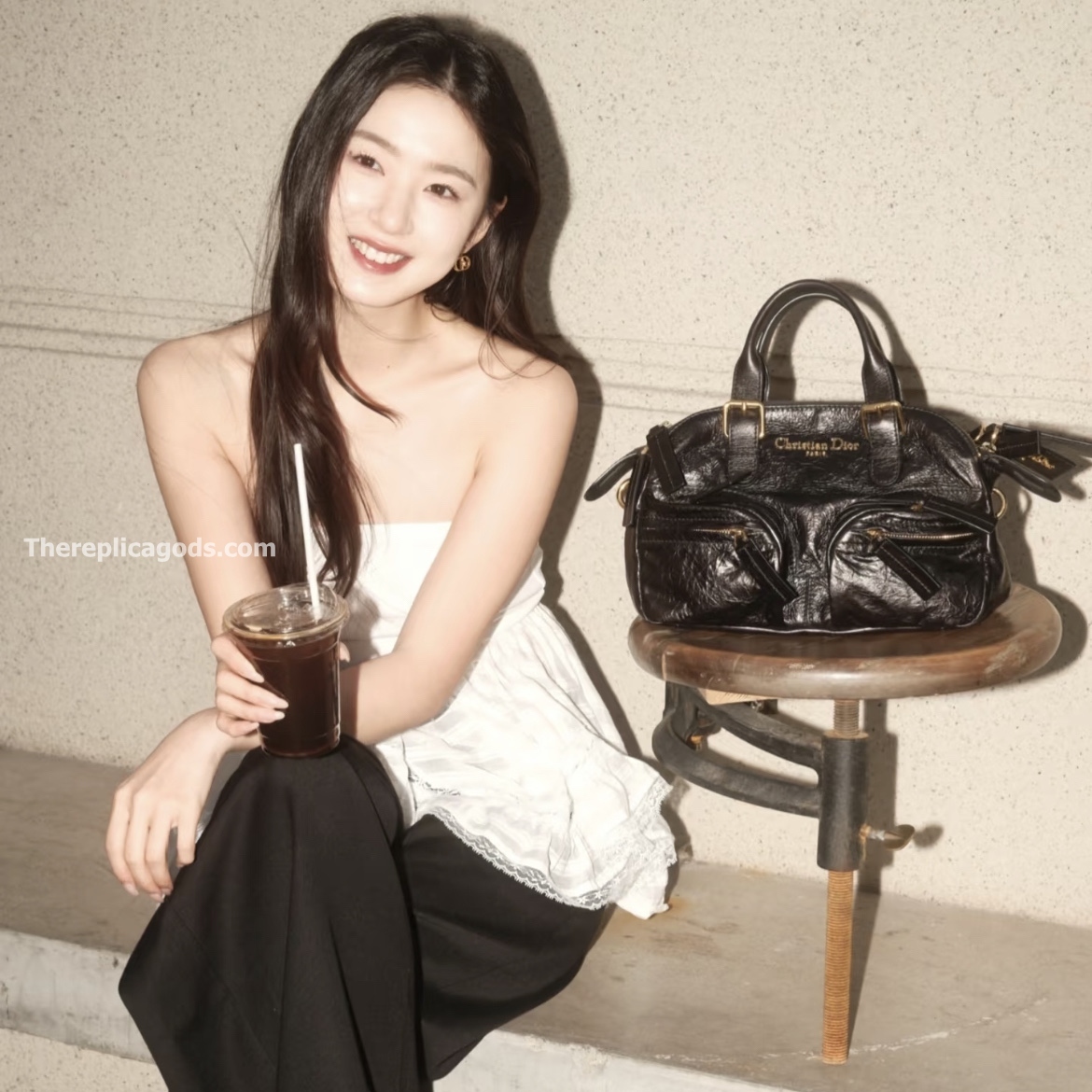 SMALL GRAND TOUR BOWLING BAG BLACK CRINKLED CALFSKIN