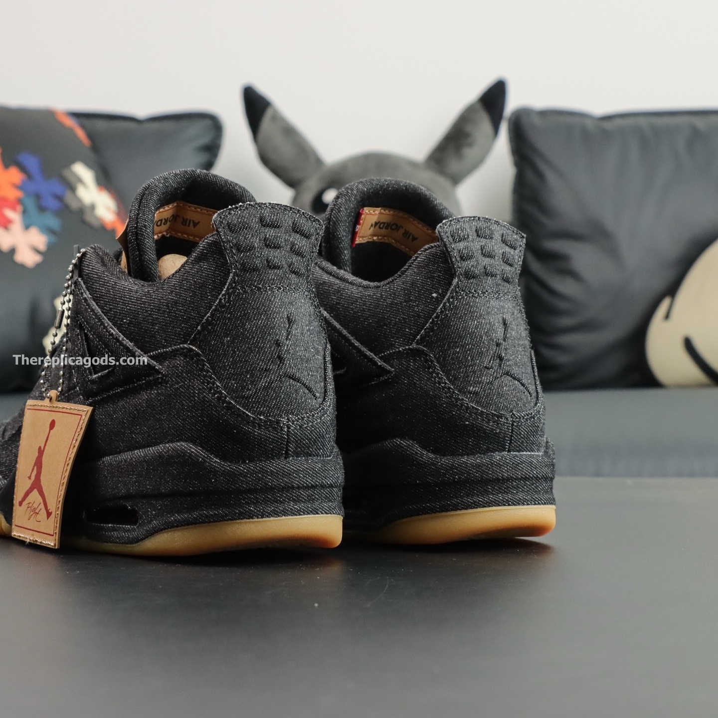 JORDAN 4 RETRO X LEVI'S BLACK DENIM SNEAKERS