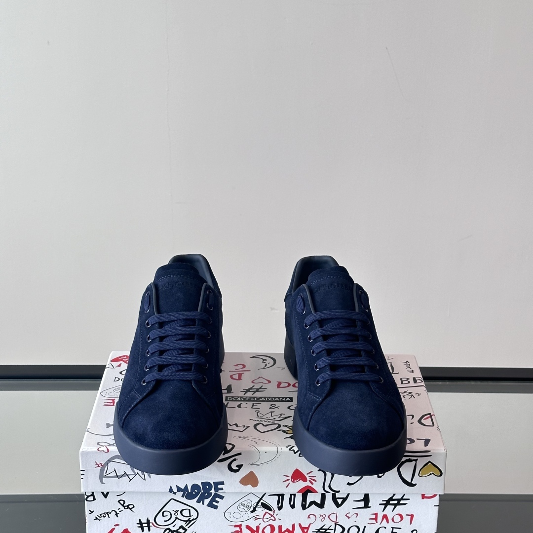 PORTOFINO LEATHER SNEAKERS IN BLUE - GD243