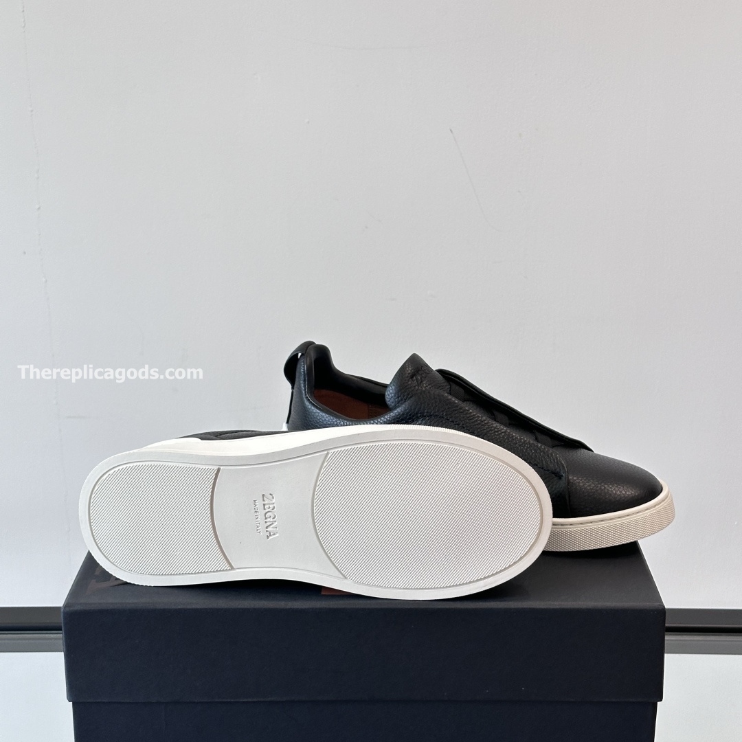 BLACK LEATHER TRIPLE STITCH SNEAKERS, photo 10
