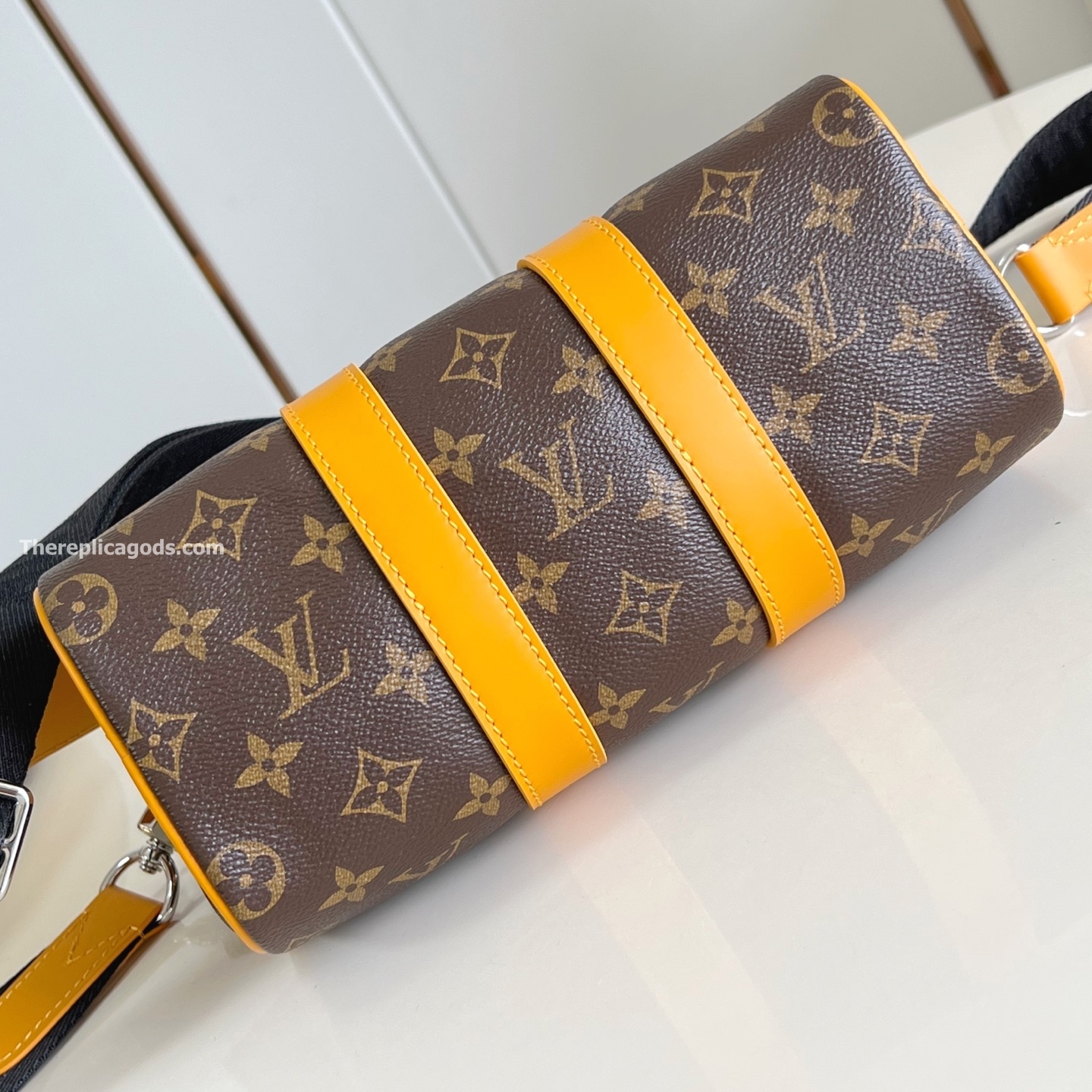 KEEPALL BANDOULIERE 25 BAG SAFRAN YELLOW MONOGRAM MACASSAR M12733