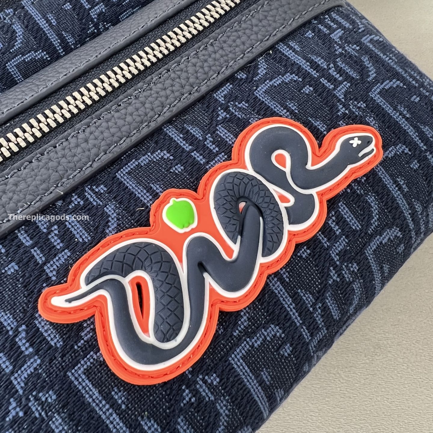 AND KAWS RIDER 2.0 BELT BAG NAVY BLUE OBLIQUE JACQUARD AND GRAINED CALFSKIN