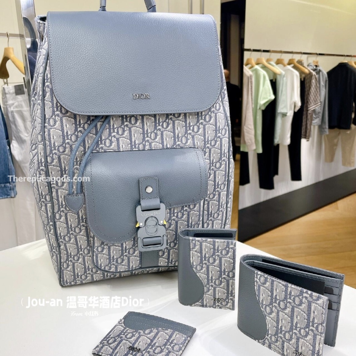 SADDLE BACKPACK WITH FLAP GREY GRAINED CALFSKIN