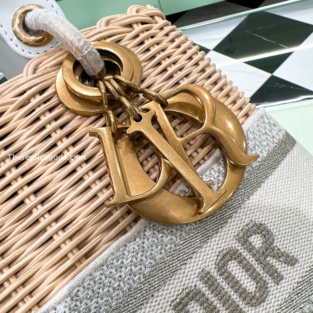 MEDIUM LADY BAG WICKER OBLIQUE CANVAS