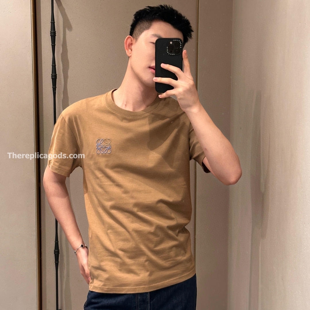 REGULAR FIT T-SHIRT IN COTTON IN CAMEL - TP671