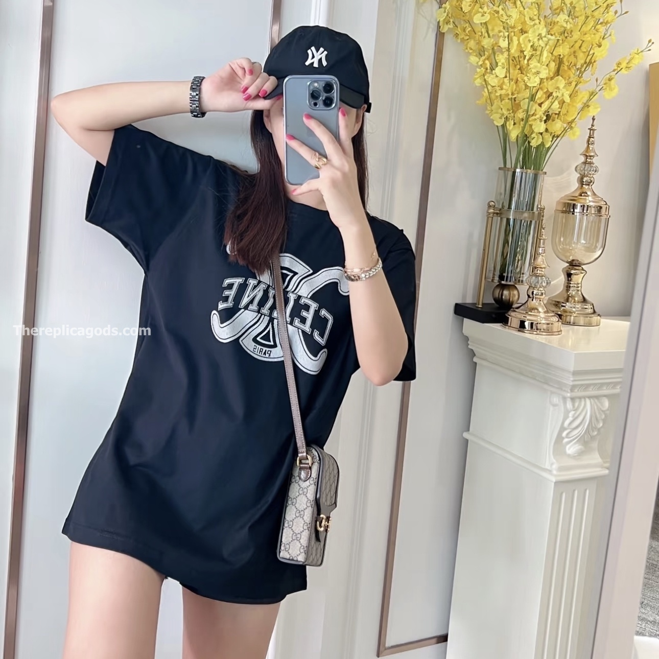 LOOSE T-SHIRT IN BLACK COTTON JERSEY - TP632