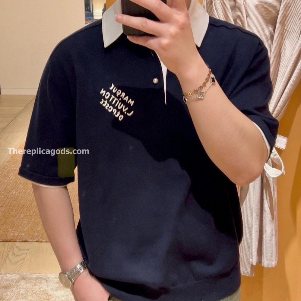 EMBROIDERED SHORT-SLEEVED COTTON BLEND POLO SHIRT - TP606