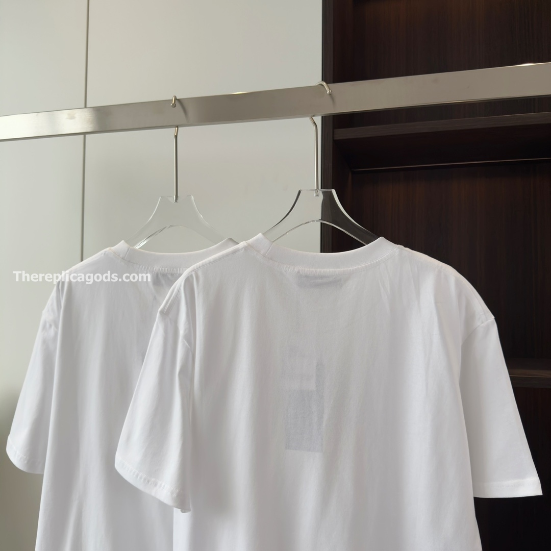 PRINTED COTTON JERSEY T-SHIRT IN WHITE - TP611