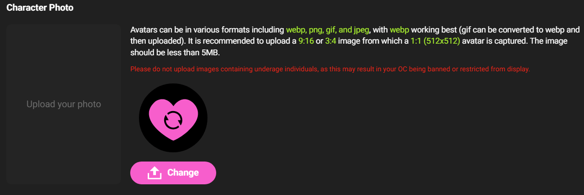 Character photo upload for creating realistic AI girlfriends on CrushOn.ai