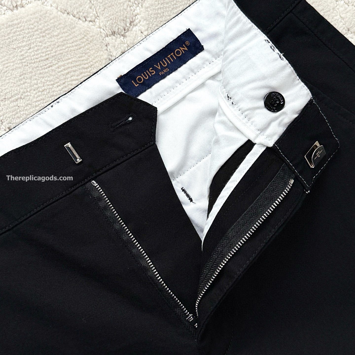 FLARED PREPPY CHINO PANTS IN BLACK - TP567