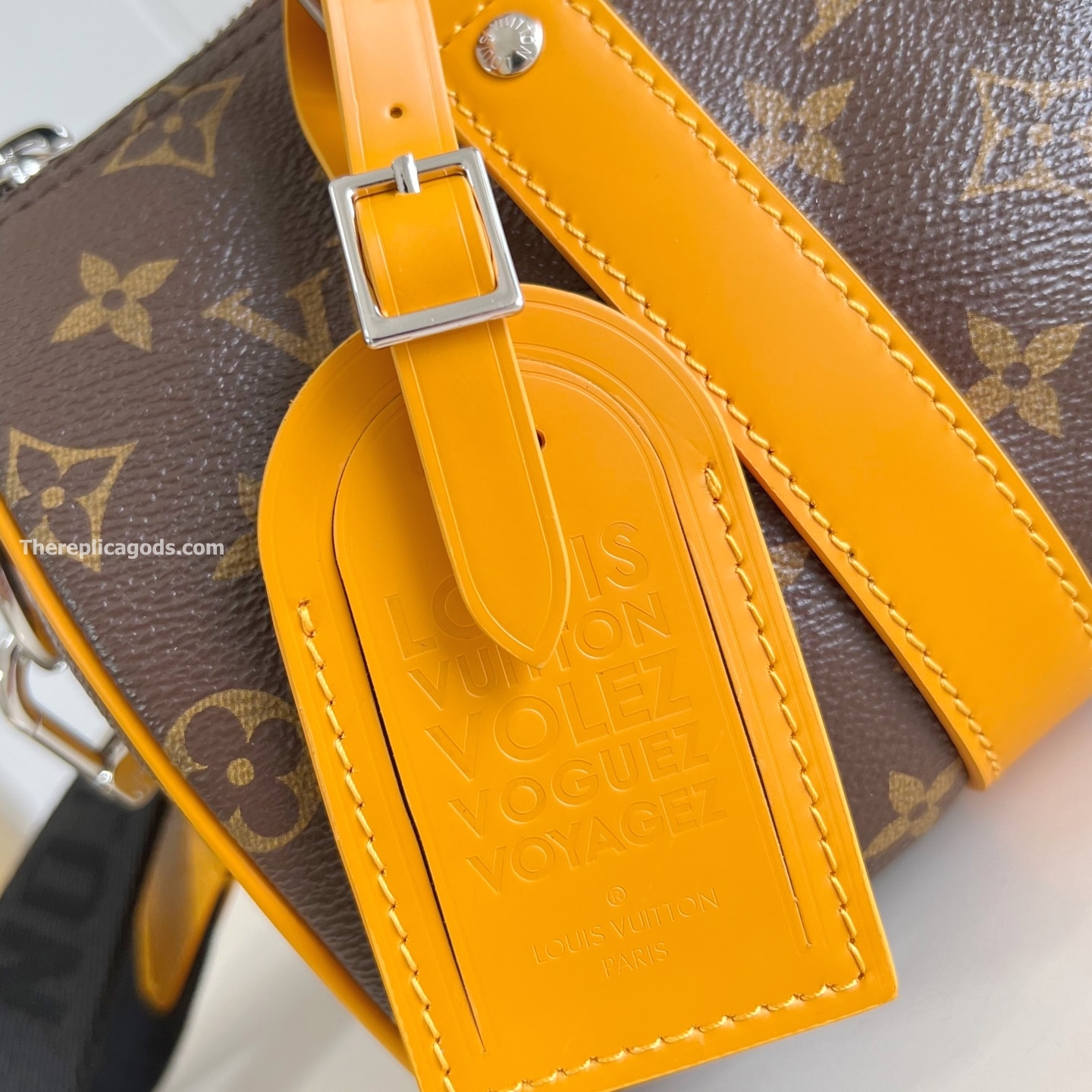 KEEPALL BANDOULIERE 25 BAG SAFRAN YELLOW MONOGRAM MACASSAR M12733
