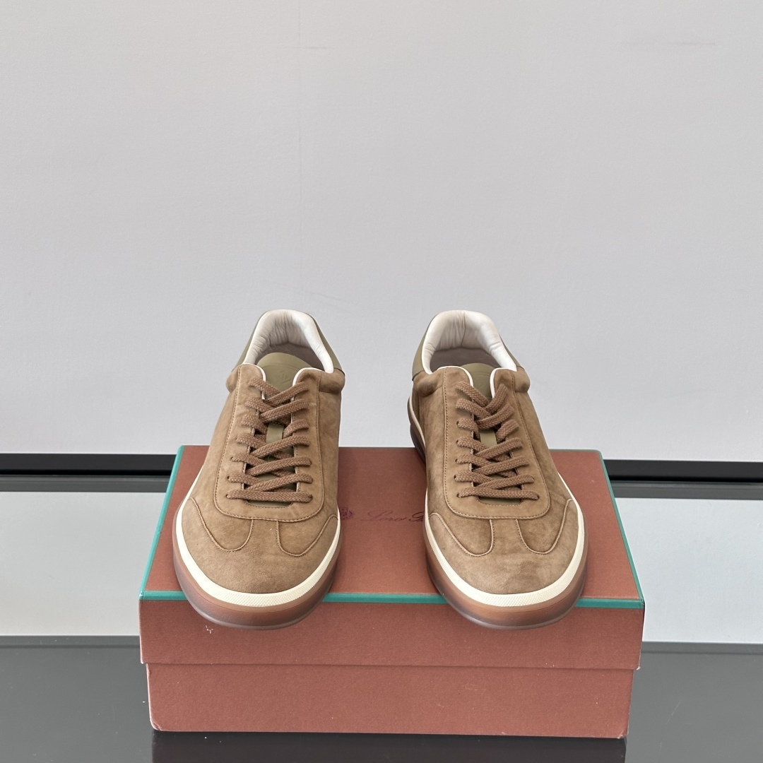 TENNIS WALK SNEAKERS SUEDE CALF SPLIT TUNDRA GREEN - LR71