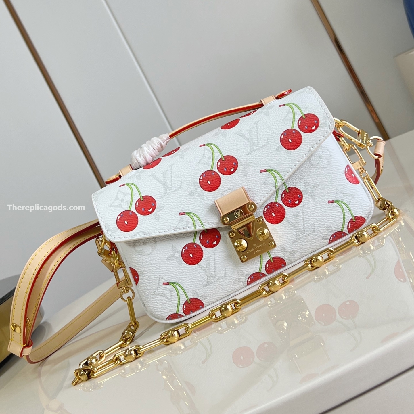 x TAKASHI MURAKAMI POCHETTE M?TIS EAST WEST WHITE MONOGRAM CANVAS M14231