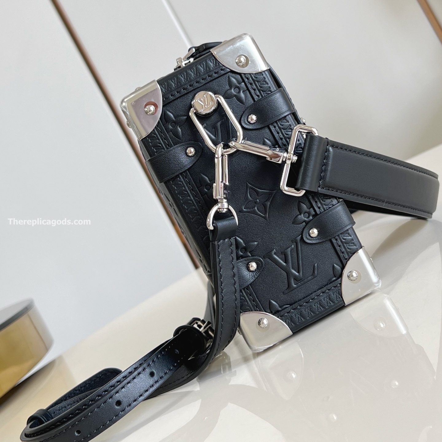 SIDE TRUNK MM BAG BLACK CALF LEATHER M14572