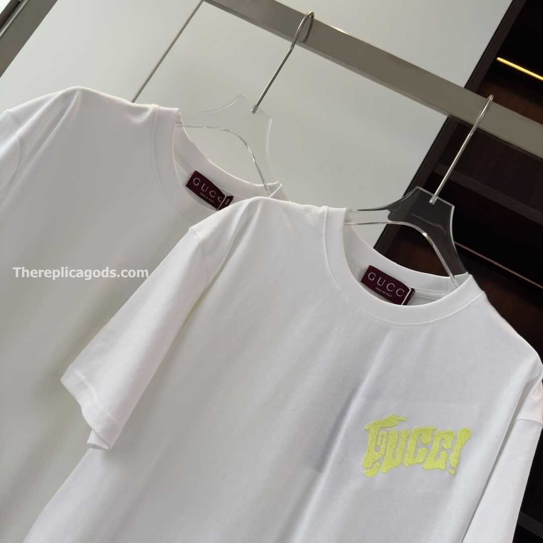 COTTON JERSEY T-SHIRT WITH GUCCI LOGO IN WHITE - TP613