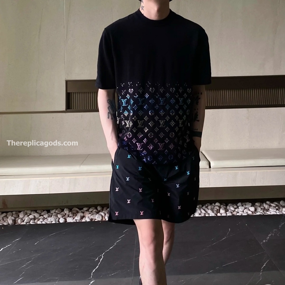 BLASON GRADIENT EMBROIDERED SWIM SHORTS - TP608