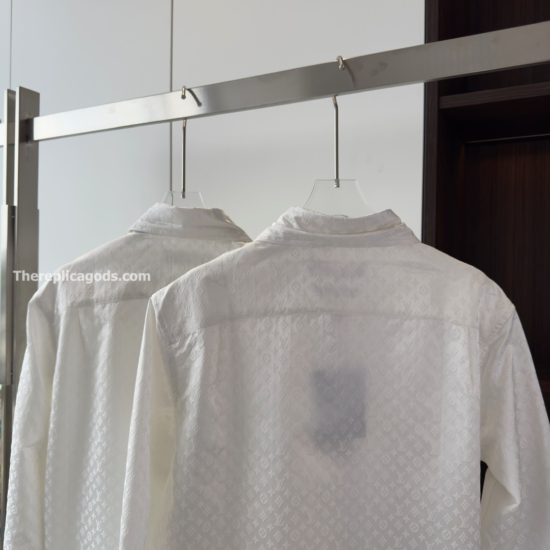 MINI MONOGRAM SILK EVENING SHIRT IN WHITE - TP666