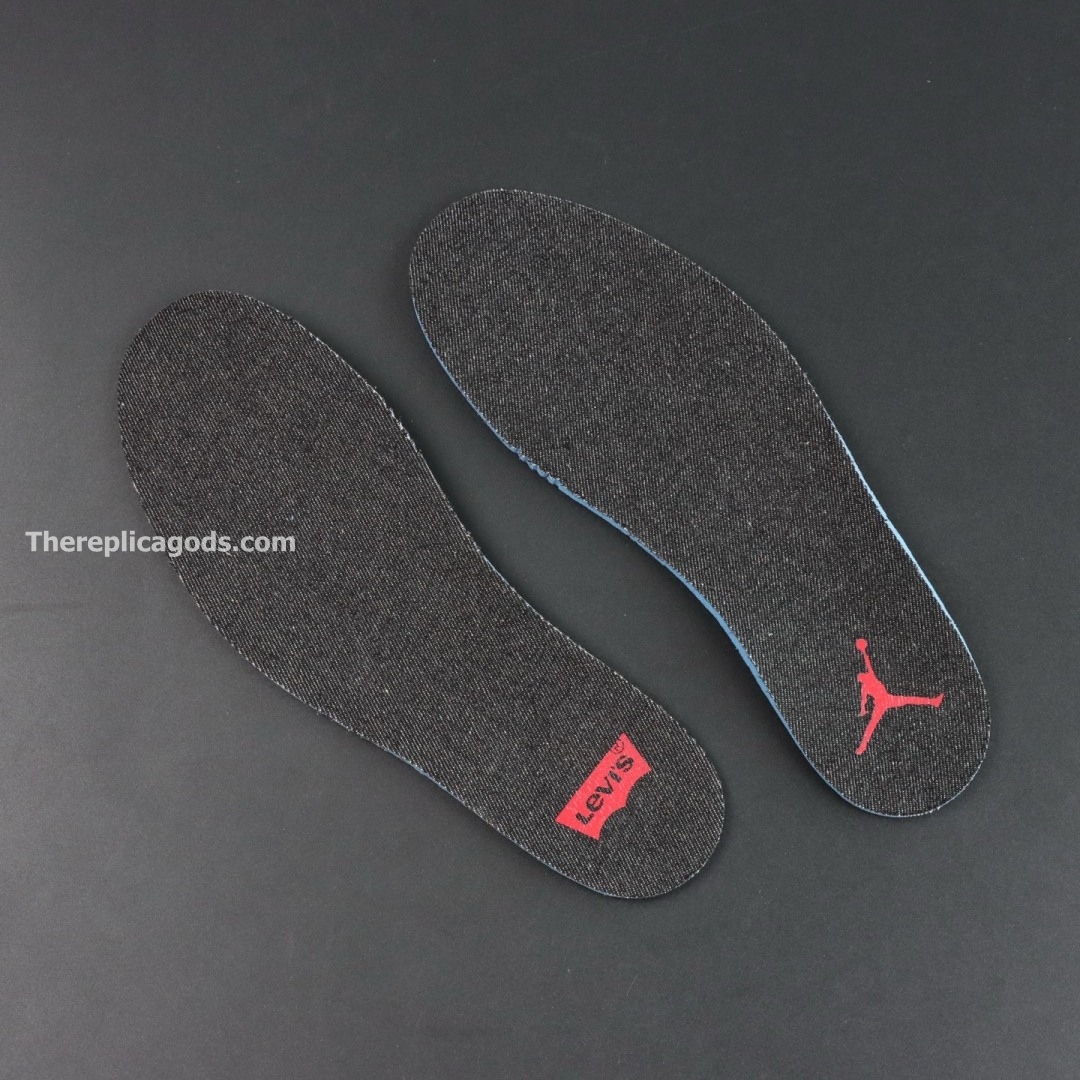 JORDAN 4 RETRO X LEVI'S BLACK DENIM SNEAKERS