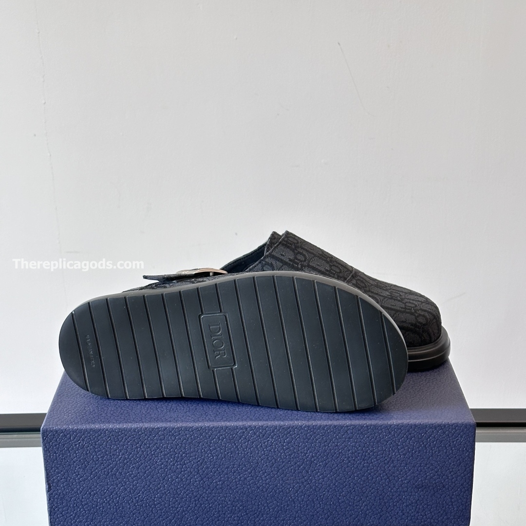 AQUA MULES BLACK OBLIQUE JACQUARD - CDS25