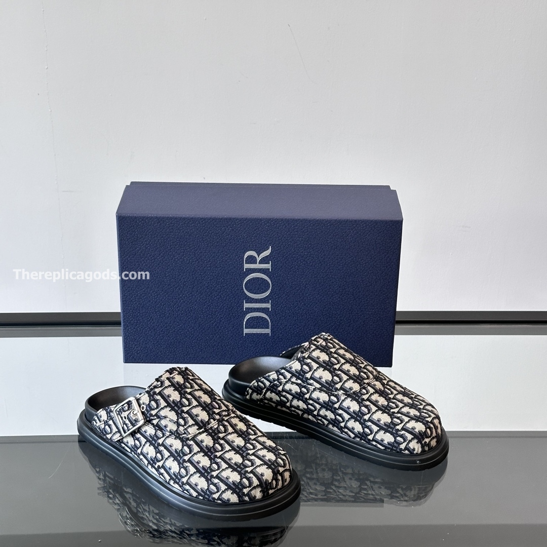 AQUA MULES BEIGE AND BLACK OBLIQUE JACQUARD - CDS24