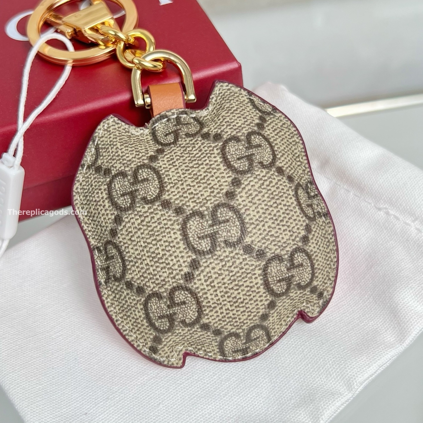 OWL-SHAPED BAG CHARM BEIGE AND DARK BROWN NEW GG MONOGRAM CANVAS