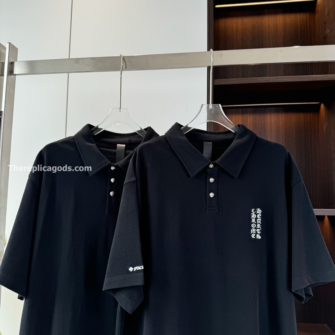 WAFFLE EMBROIDERED SCRIPT T-SHIRT IN BLACK - TP653