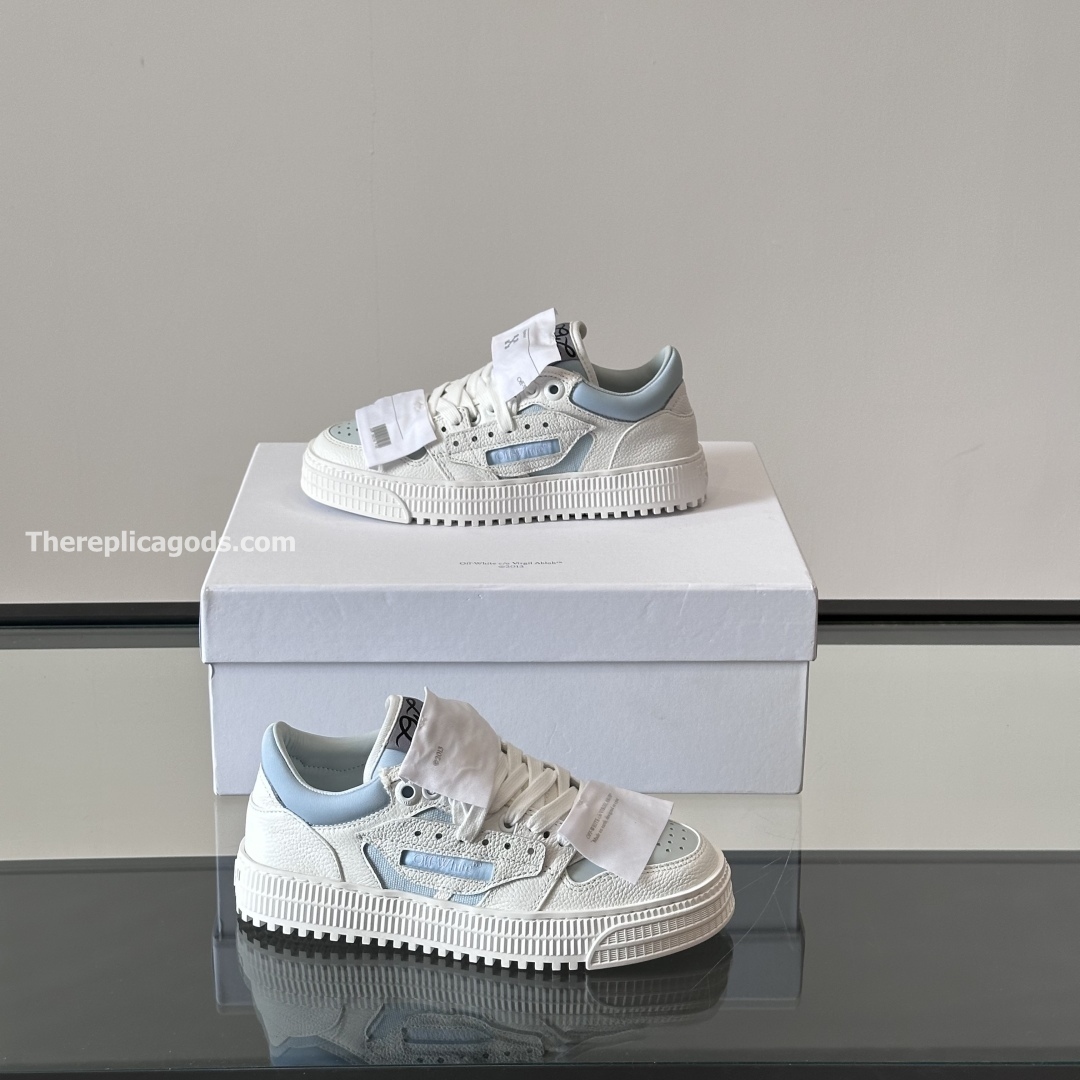 3.0 OFF-COURT SNEAKERS IN WHITE AND LIGHT BLUE - OW52