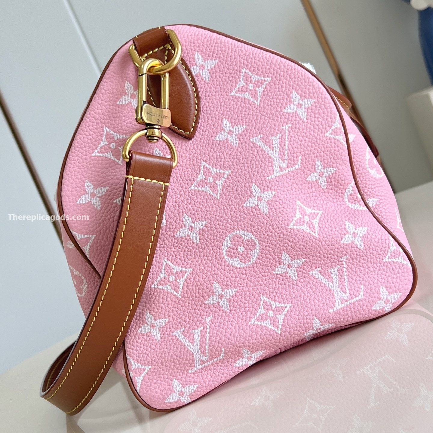 LV SPEEDY P9 BANDOULIERE 30 CANDY PINK CALF LEATHER M13914