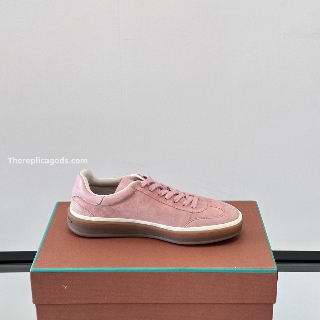 TENNIS WALK SNEAKERS SUEDE CALF SPLIT FLOWERING CHERRY - LR70