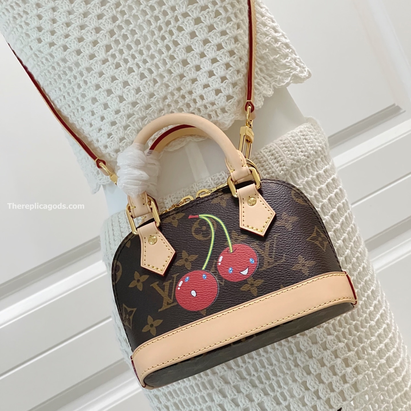 x TM NANO ALMA BAG BROWN MONGORAM CANVAS M13416