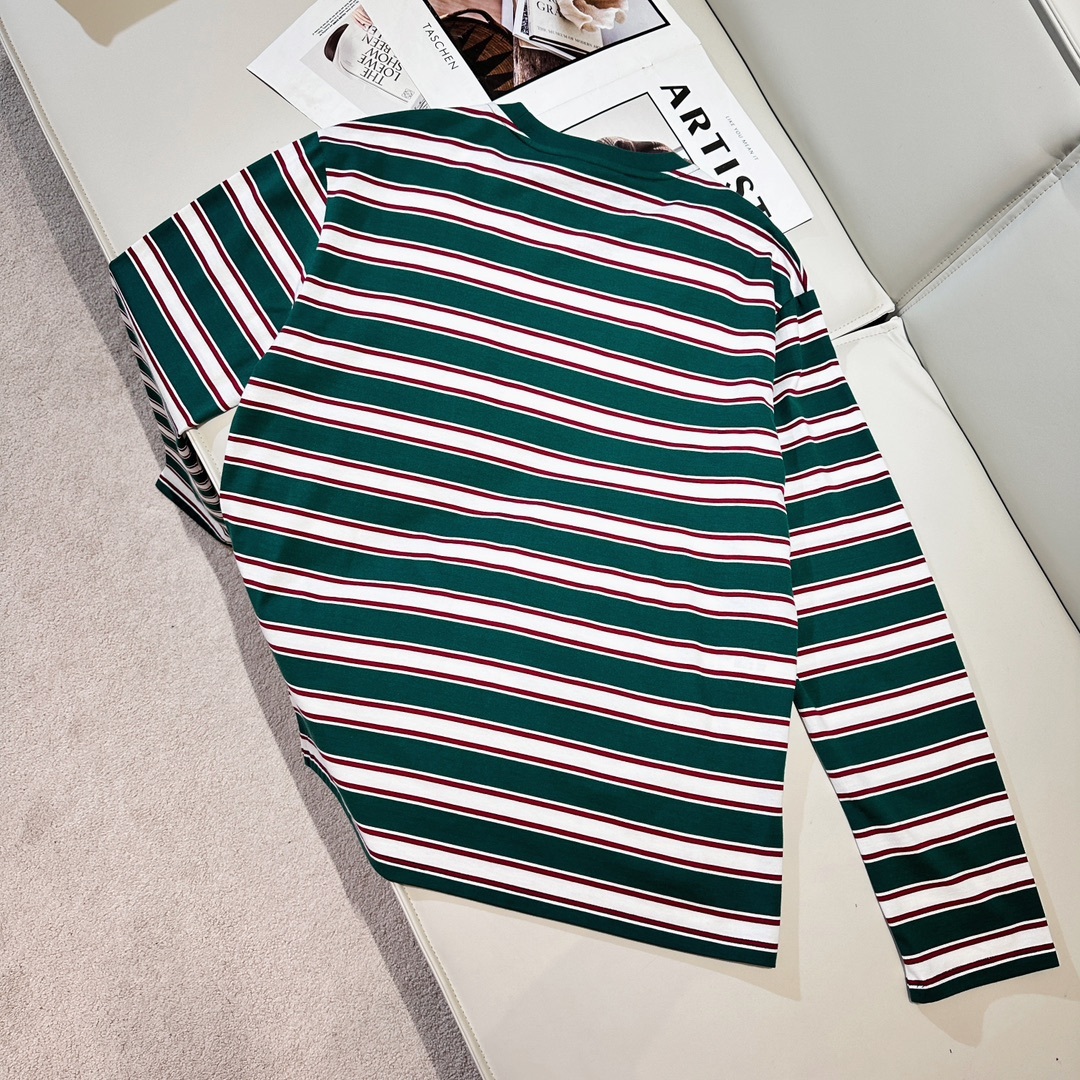 LONG-SLEEVED COTTON JERSEY T-SHIRT IN GREEN - SK592