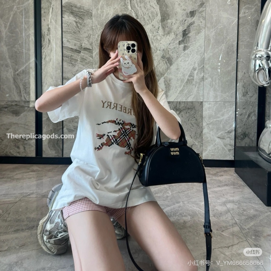 CROSS STITCH EKD​ COTTON T-SHIRT IN WHITE - TP588