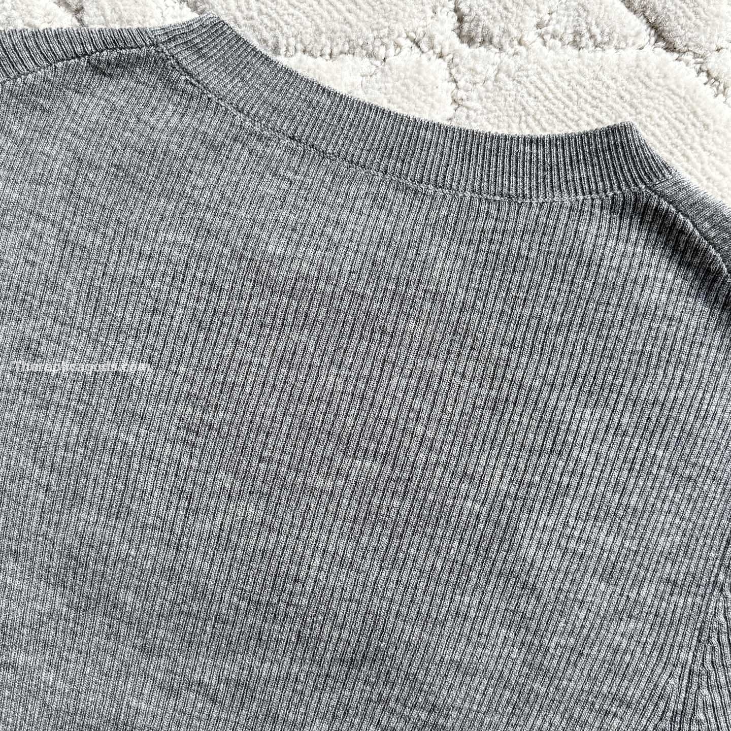 GREY SILK CREW-NECK SWEATER WITH LOGO - TP563