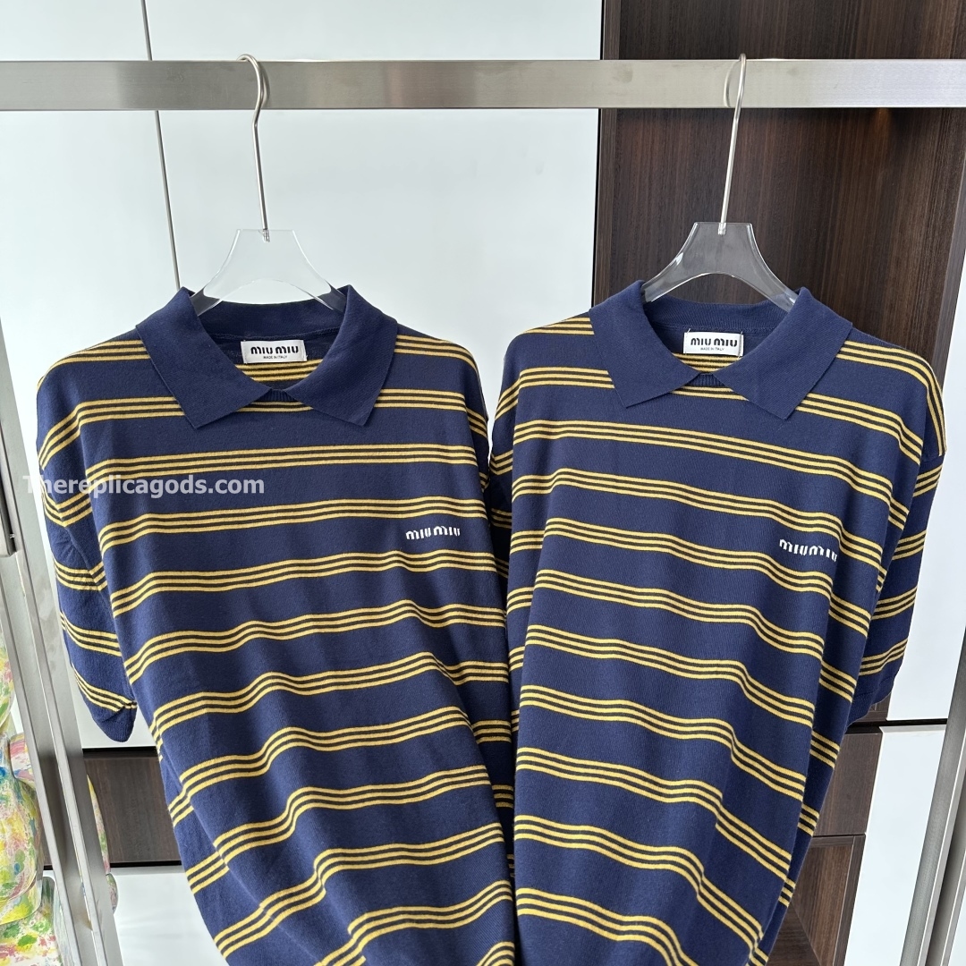 CASHMERE SILK STRIPED POLO SHIRT - TP565