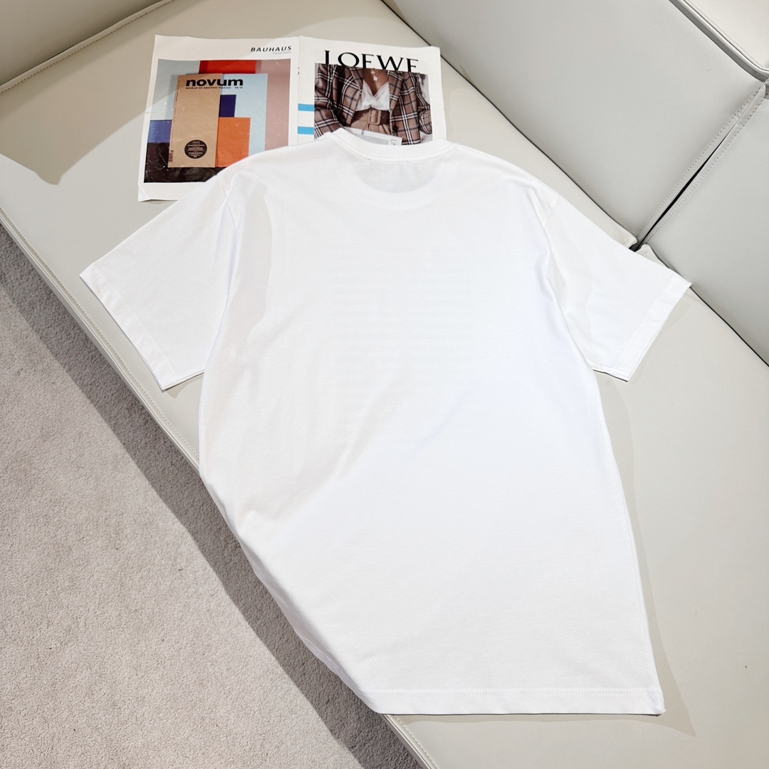 PRINTED COTTON JERSEY T-SHIRT IN WHITE - TP578