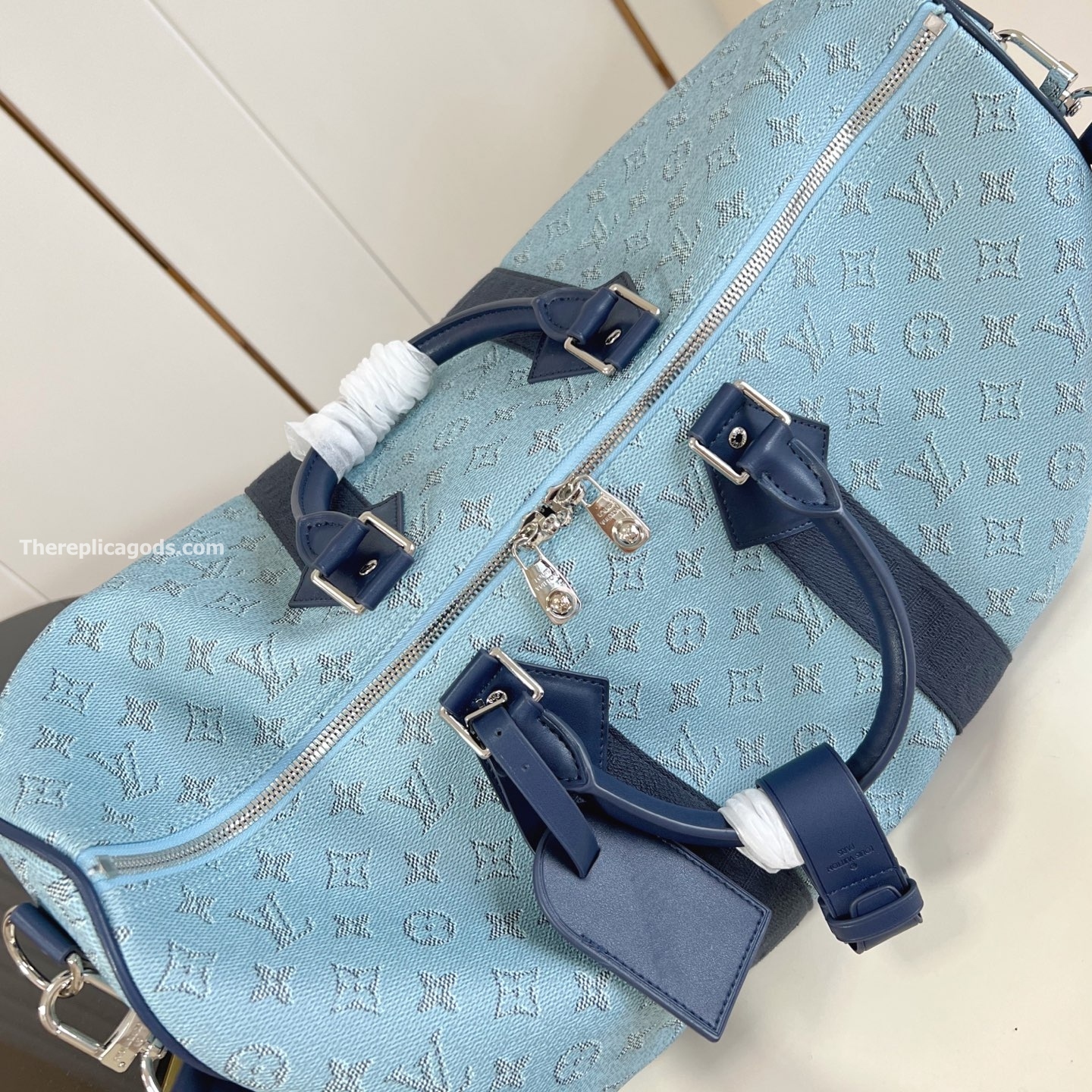 KEEPALL BANDOULI?RE 50 BAG BLUE MONOGRAM CANVAS M14837