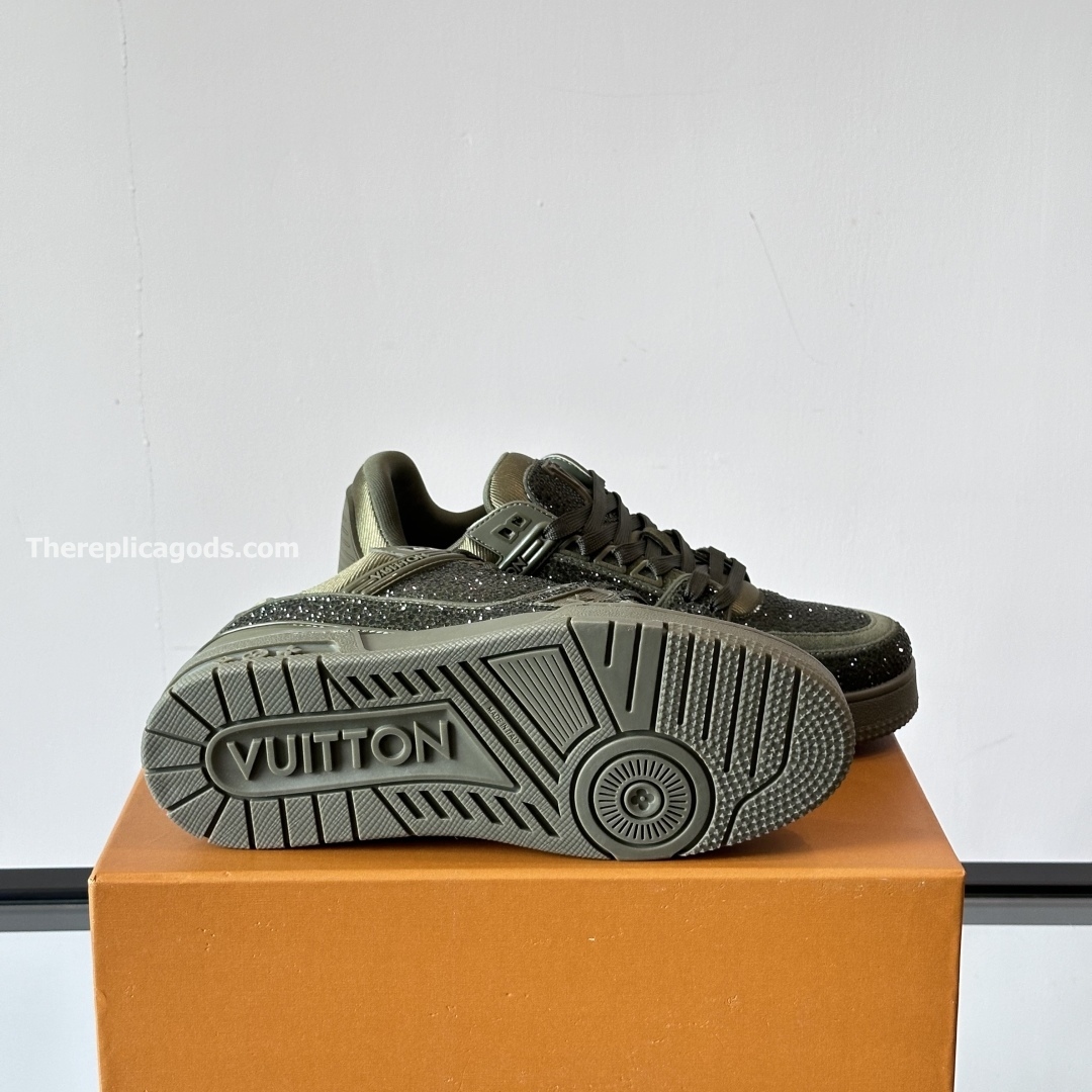TRAINER SNEAKERS GREEN SWAROVSKI CRYSTALS - LV939