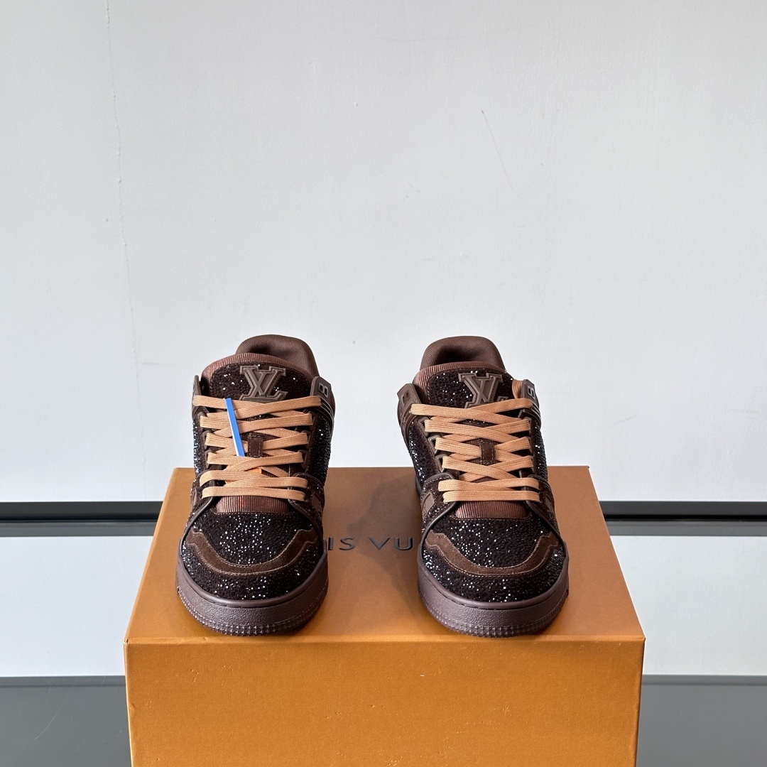 TRAINER SNEAKERS MOKA BROWN SWAROVSKI CRYSTALS - LV940