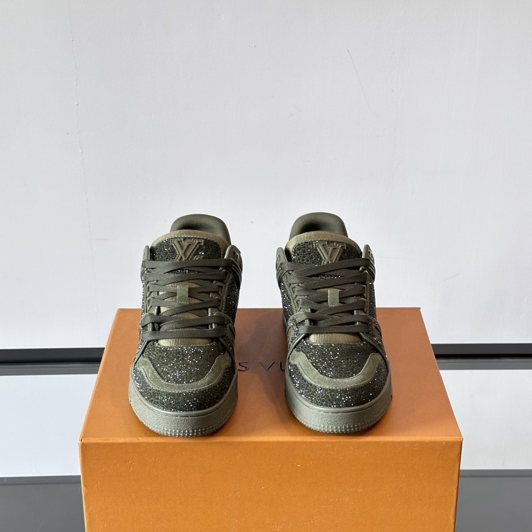 TRAINER SNEAKERS GREEN SWAROVSKI CRYSTALS - LV939