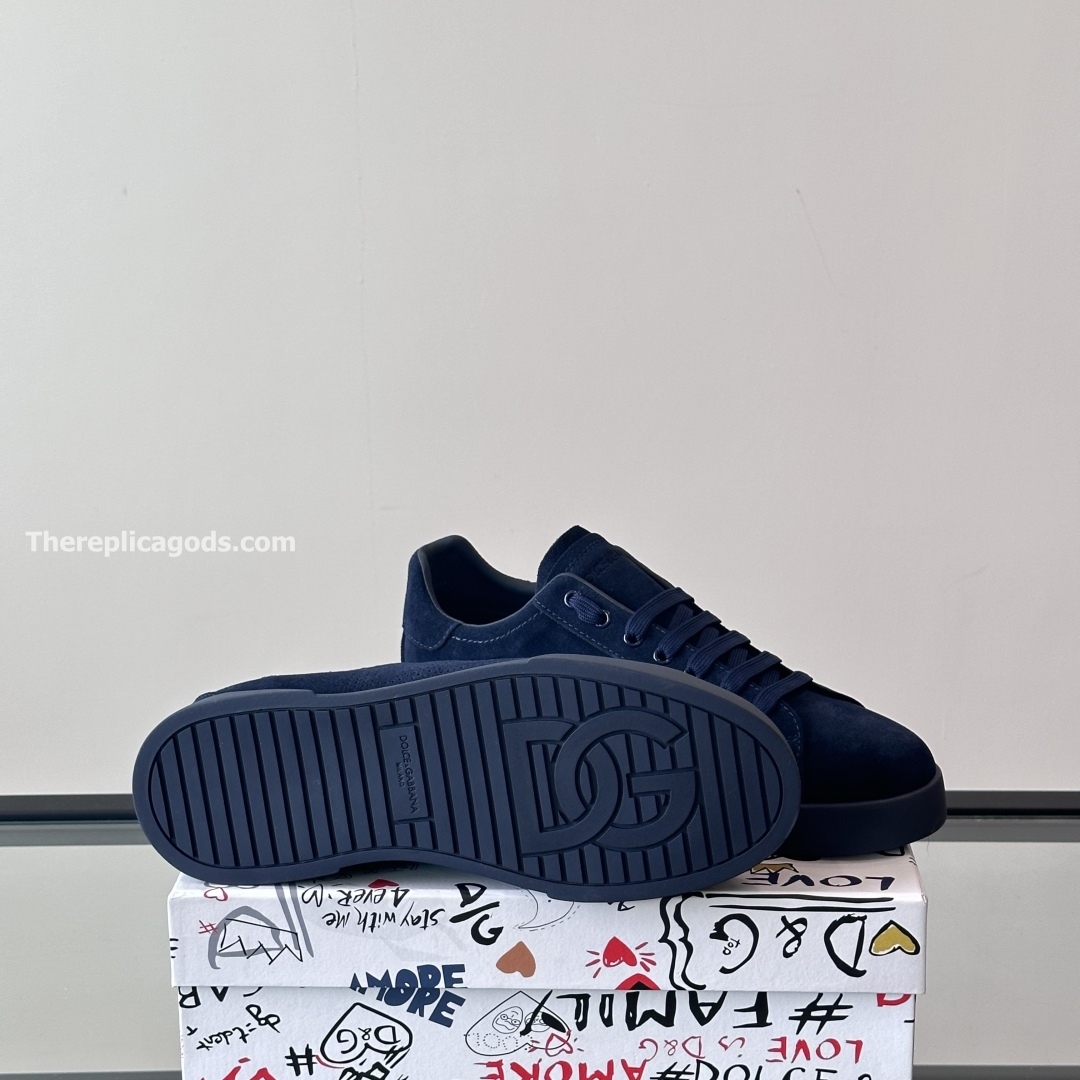 PORTOFINO LEATHER SNEAKERS IN BLUE - GD243