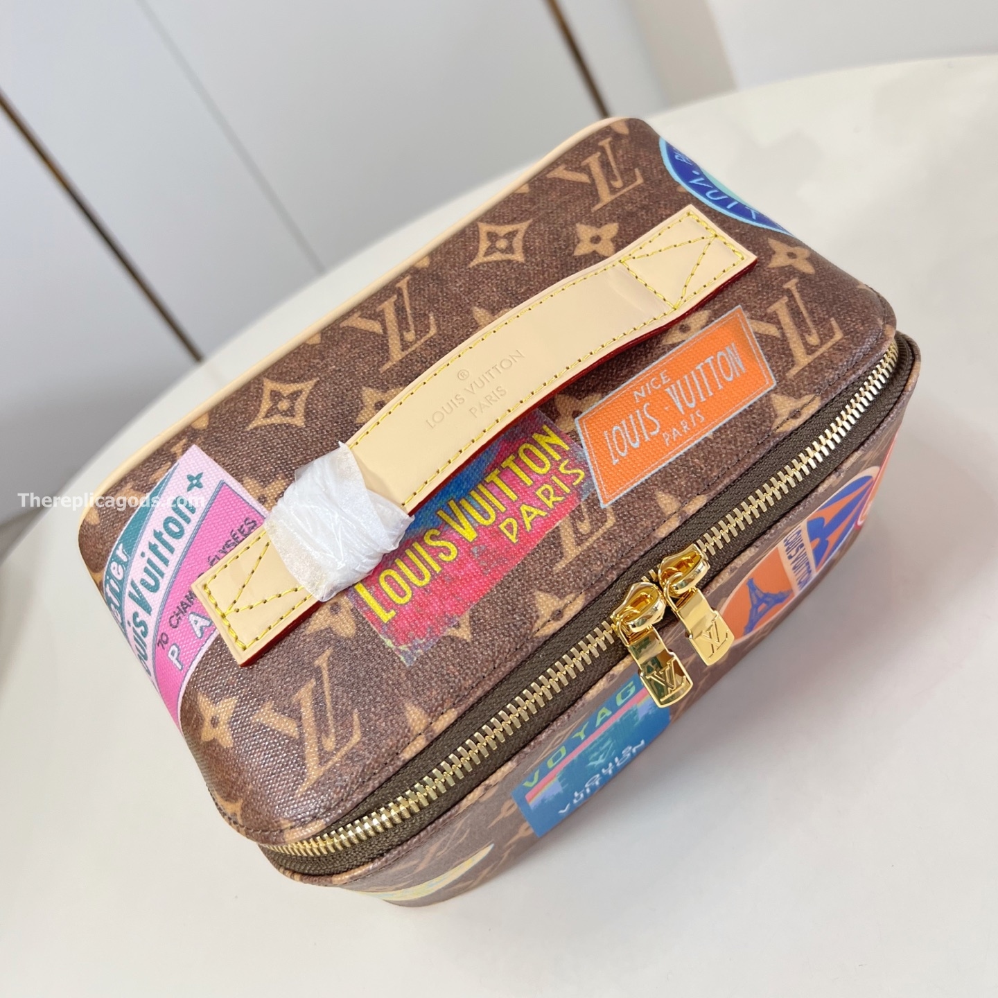 TOILETRY BAG 2 COMPARTMENTS BROWN MONOGRAM CANVAS M14744