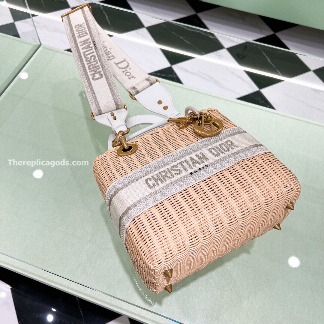 MEDIUM LADY BAG WICKER OBLIQUE CANVAS