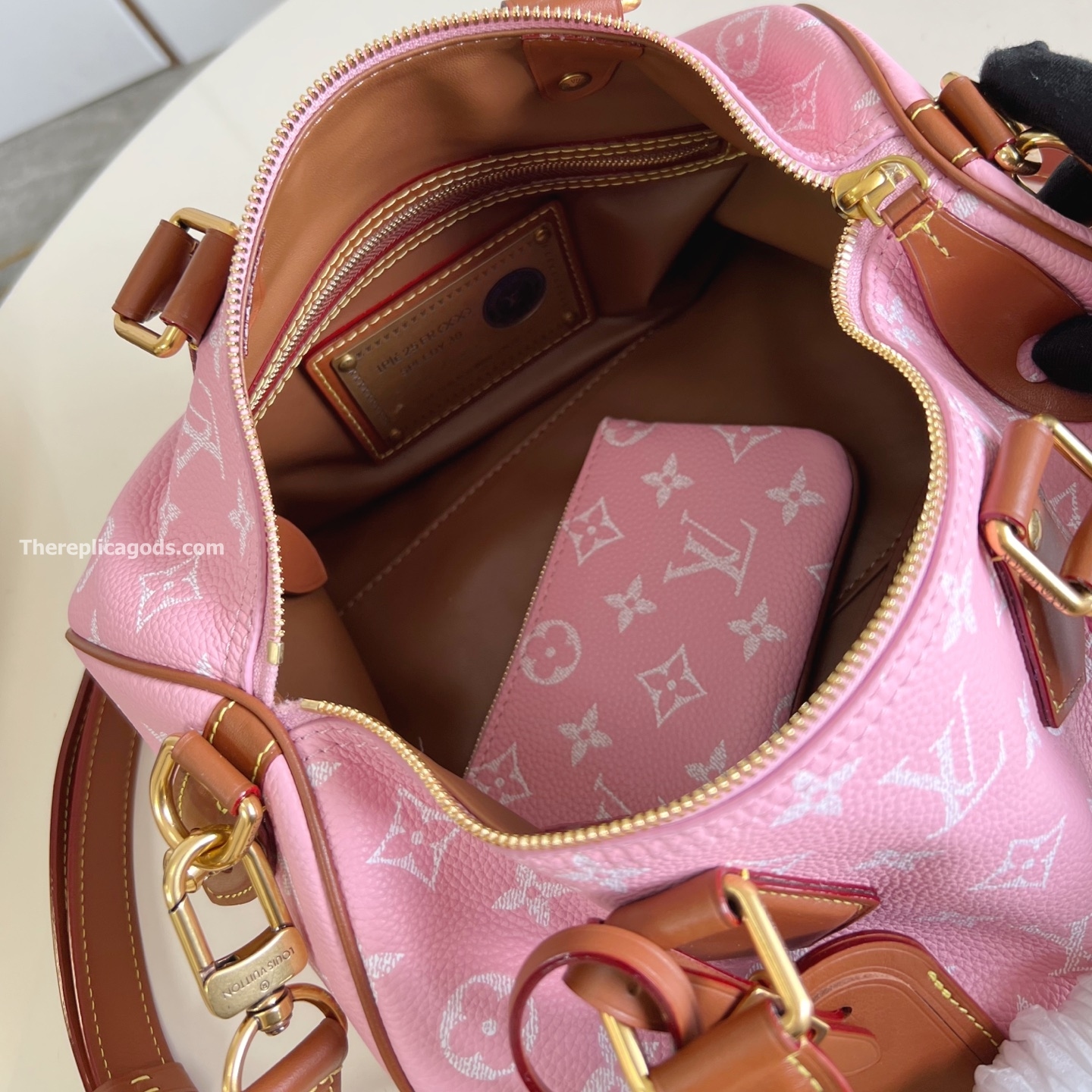 LV SPEEDY P9 BANDOULIERE 30 CANDY PINK CALF LEATHER M13914