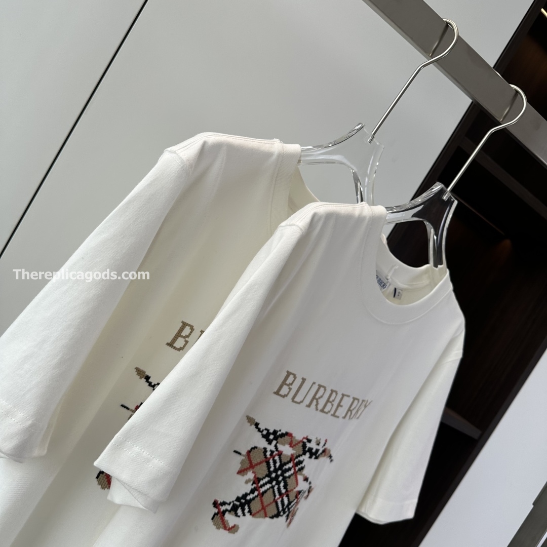 CROSS STITCH EKD​ COTTON T-SHIRT IN WHITE - TP588