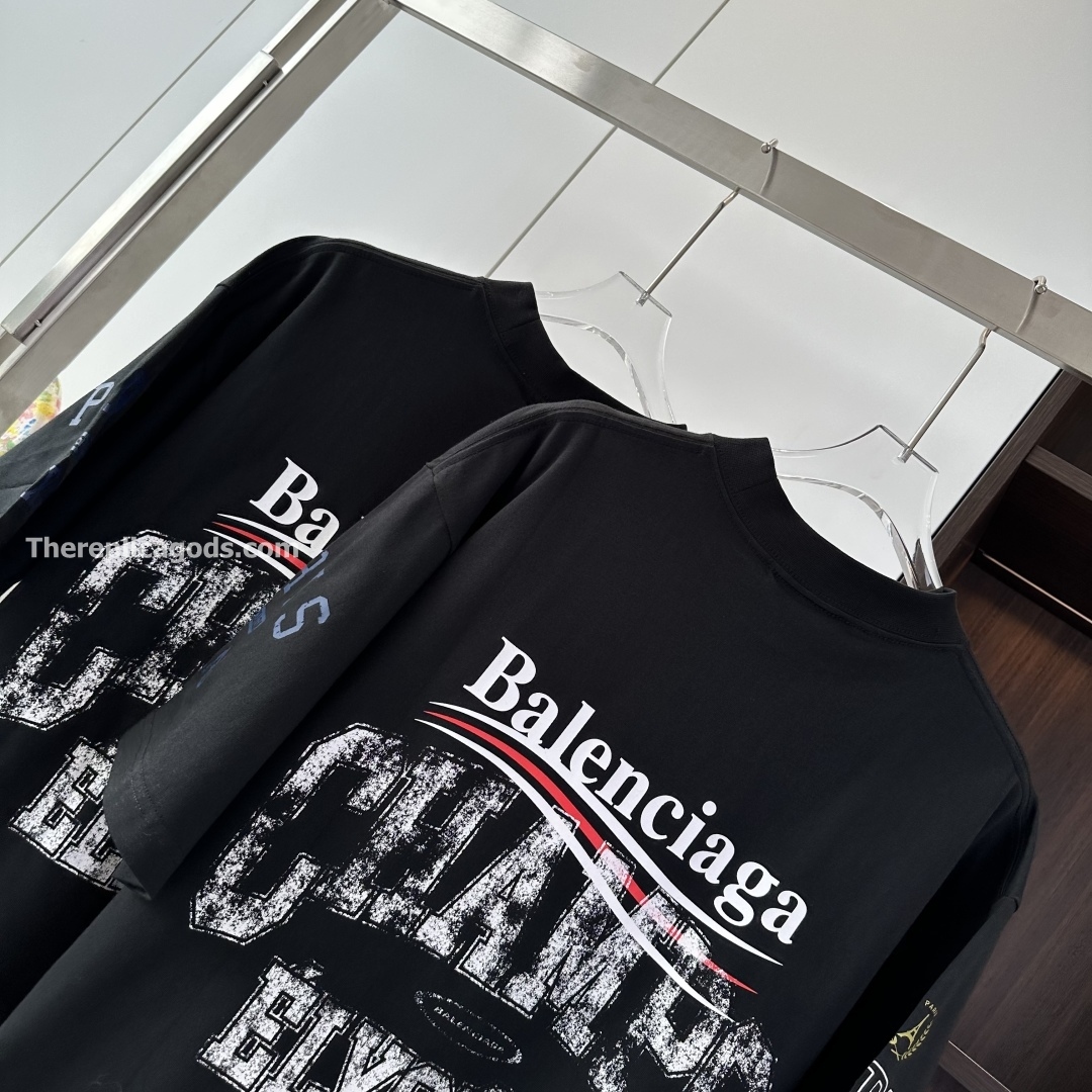 OVERLAYER POLITICAL CAMPAIGN T-SHIRT IN BLACK - TP595