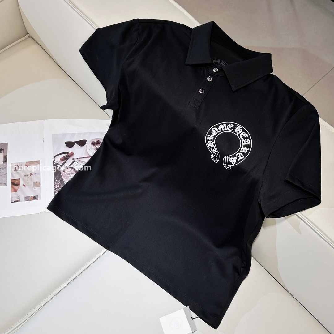 HORSESHOE LOGO POLO IN BLACK - TP570