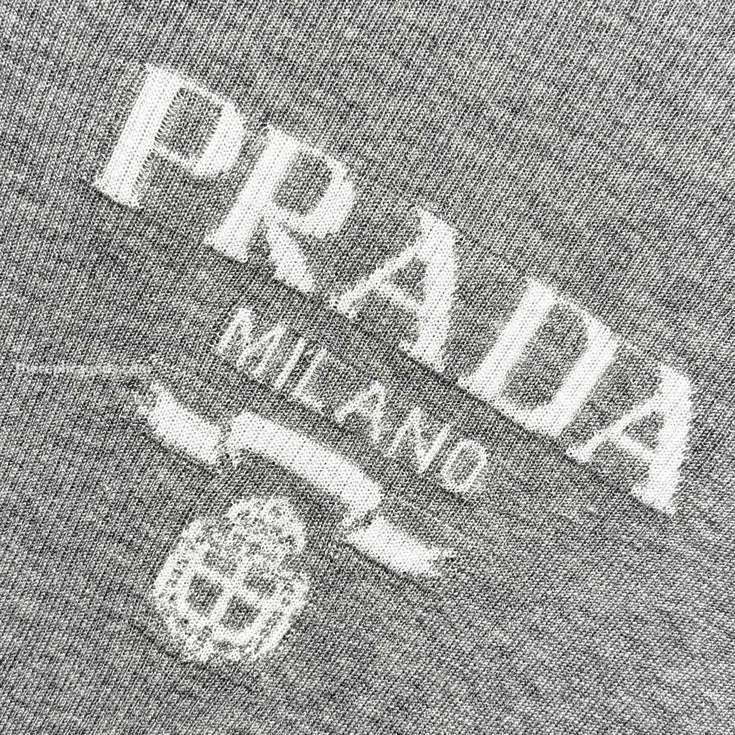 GREY SILK CREW-NECK SWEATER WITH LOGO - TP563